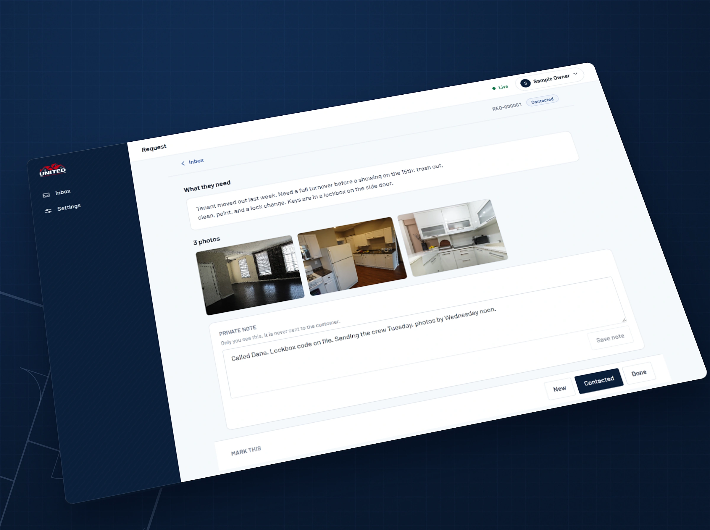 United Property Maintenance, screen 6